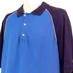 Brooks Brothers Two Tone Blue 3/4 Short Sleeve Men's' Polo Shirt Size Medium…